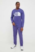 Бавовняна кофта The North Face чоловіча колір фіолетовий з принтом