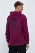 Бавовняна кофта The North Face чоловіча колір бордовий з капюшоном однотонна