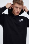 Бавовняна кофта The North Face чоловіча колір чорний з капюшоном однотонна