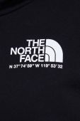 Бавовняна кофта The North Face чоловіча колір чорний з капюшоном однотонна