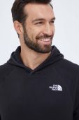 Кофта The North Face чоловіча колір чорний з капюшоном з аплікацією