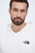 Кофта The North Face чоловіча колір бежевий з капюшоном з аплікацією