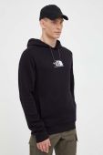 Бавовняна кофта The North Face чоловіча колір чорний з капюшоном з принтом (3519677)
