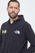 Спортивна кофта The North Face Tekno Logo колір чорний з капюшоном з принтом (3675273)
