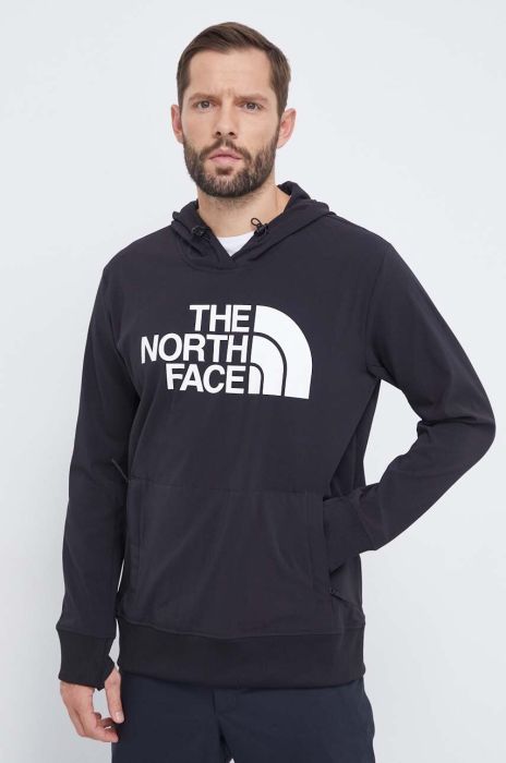 Спортивна кофта The North Face Tekno Logo колір чорний з капюшоном з принтом (3675284)