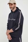 Кофта Armani Exchange чоловіча колір синій з капюшоном з принтом