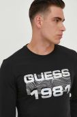 Лонгслів Guess чоловічий колір чорний з принтом (3601558)