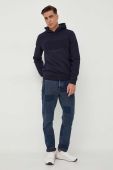 Кофта Guess чоловіча колір синій з капюшоном з аплікацією (3597446)