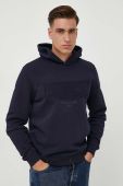 Кофта Guess чоловіча колір синій з капюшоном з аплікацією (3597446)