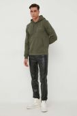 Кофта Guess чоловіча колір зелений з капюшоном однотонна (3597462)