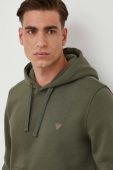 Кофта Guess чоловіча колір зелений з капюшоном однотонна (3597462)