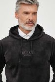 Кофта Guess чоловіча колір чорний з капюшоном з аплікацією (3617312)