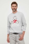 Кофта Guess Guess x Banksy чоловіча колір сірий меланж