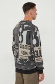 Бавовняна кофта Guess чоловіча колір сірий візерунок