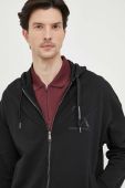 Бавовняна кофта Armani Exchange чоловіча колір чорний з капюшоном