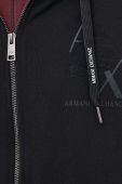 Бавовняна кофта Armani Exchange чоловіча колір чорний з капюшоном