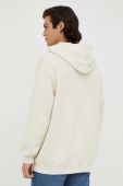 Бавовняна кофта Les Deux чоловіча колір бежевий з капюшоном з принтом (3473502)