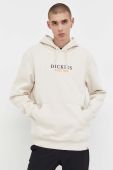 Кофта Dickies чоловіча колір бежевий з капюшоном з принтом