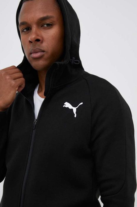 Кофта Puma чоловіча колір чорний з капюшоном з принтом (3385742)