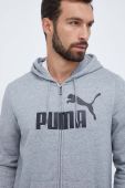 Кофта Puma чоловіча колір сірий з капюшоном з принтом (3453795)