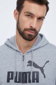 Кофта Puma чоловіча колір сірий з капюшоном з принтом (3453795)