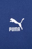 Бавовняна кофта Puma чоловіча колір синій з капюшоном з аплікацією