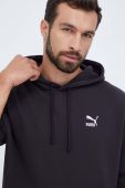 Бавовняна кофта Puma чоловіча колір чорний з капюшоном з аплікацією (3453811)