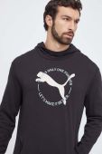 Кофта Puma чоловіча колір чорний з капюшоном з принтом (3629284)
