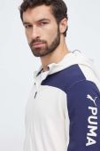 Кофта Puma чоловіча колір бежевий з капюшоном візерунок