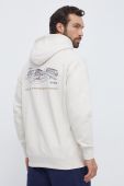 Бавовняна кофта Puma чоловіча колір бежевий з капюшоном з принтом