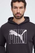 Кофта Puma чоловіча колір чорний з капюшоном з принтом (3629292)