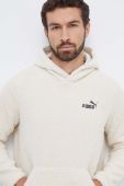 Кофта Puma чоловіча колір бежевий з капюшоном однотонна