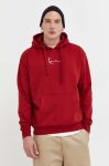 Кофта Karl Kani чоловіча колір червоний з капюшоном з аплікацією (3537384)