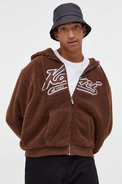 Куртка Karl Kani чоловіча колір коричневий перехідна