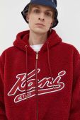 Кофта Karl Kani чоловіча колір червоний з капюшоном з аплікацією (3563895)