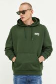 Бавовняна кофта Vans чоловіча колір зелений з капюшоном з принтом (3381037)