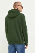 Бавовняна кофта Vans чоловіча колір зелений з капюшоном з принтом (3381037)