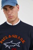 Бавовняна кофта Paul&Shark чоловіча колір синій з аплікацією (3433926)