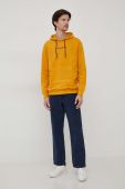 Бавовняна кофта Paul&Shark чоловіча колір помаранчевий з капюшоном з аплікацією