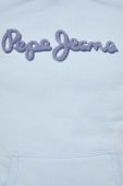 Бавовняна кофта Pepe Jeans чоловіча з капюшоном з аплікацією колір блакитний