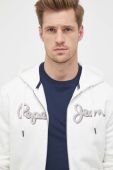 Бавовняна кофта Pepe Jeans Ryan чоловіча колір білий з капюшоном з аплікацією (3499072)