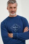 Бавовняна кофта Pepe Jeans чоловіча  з принтом колір блакитний