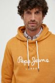 Кофта Pepe Jeans Nouvel чоловіча колір помаранчевий з капюшоном з аплікацією