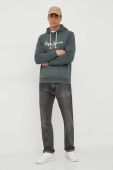 Кофта Pepe Jeans Nouvel чоловіча колір зелений з капюшоном з аплікацією