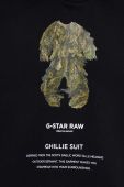 Бавовняна кофта G-Star Raw чоловіча колір чорний з капюшоном з принтом (3527458)