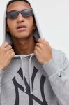 Кофта New Era чоловіча колір сірий з капюшоном з принтом NEW YORK YANKEES