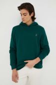 Бавовняна кофта PS Paul Smith чоловіча колір зелений з капюшоном однотонна (3473543)