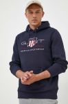 Кофта Gant чоловіча колір синій з капюшоном з аплікацією (3337951)