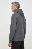 Кофта Gant чоловіча колір сірий з капюшоном з аплікацією (3587784)