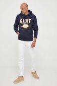 Кофта Gant чоловіча колір синій з капюшоном з принтом (3342017)